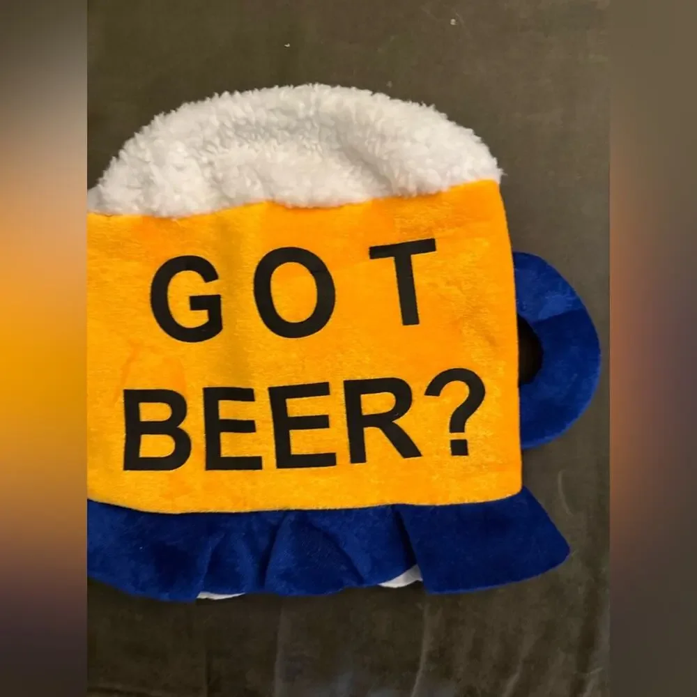 Beer Mug Party Hat - Yellow and Blue